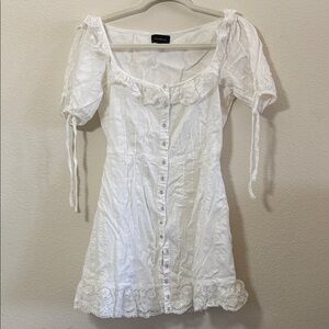 White Lace Button-Down Dress Majorelle M